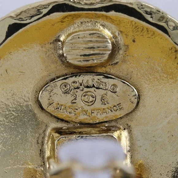 CHANEL Authentic Gold Logo Earrings - Picture 9 of 9